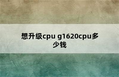 想升级cpu g1620cpu多少钱